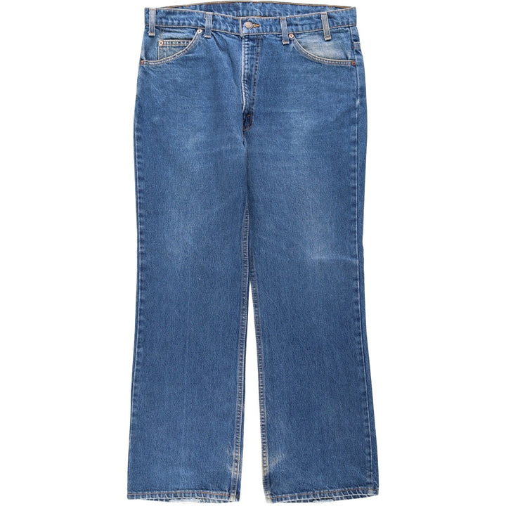 1990'S Levi's 40517-0215 Orange Tab Bootcut Denim Pants, Made in USA, Men's Size W36 (approx.), Vintage cotton blue type Vintage Second Hand