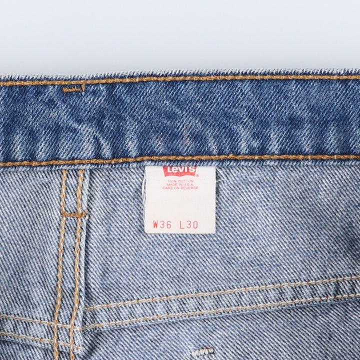 1990'S Levi's 40517-0215 Orange Tab Bootcut Denim Pants, Made in USA, Men's Size W36 (approx.), Vintage cotton blue type Vintage Second Hand
