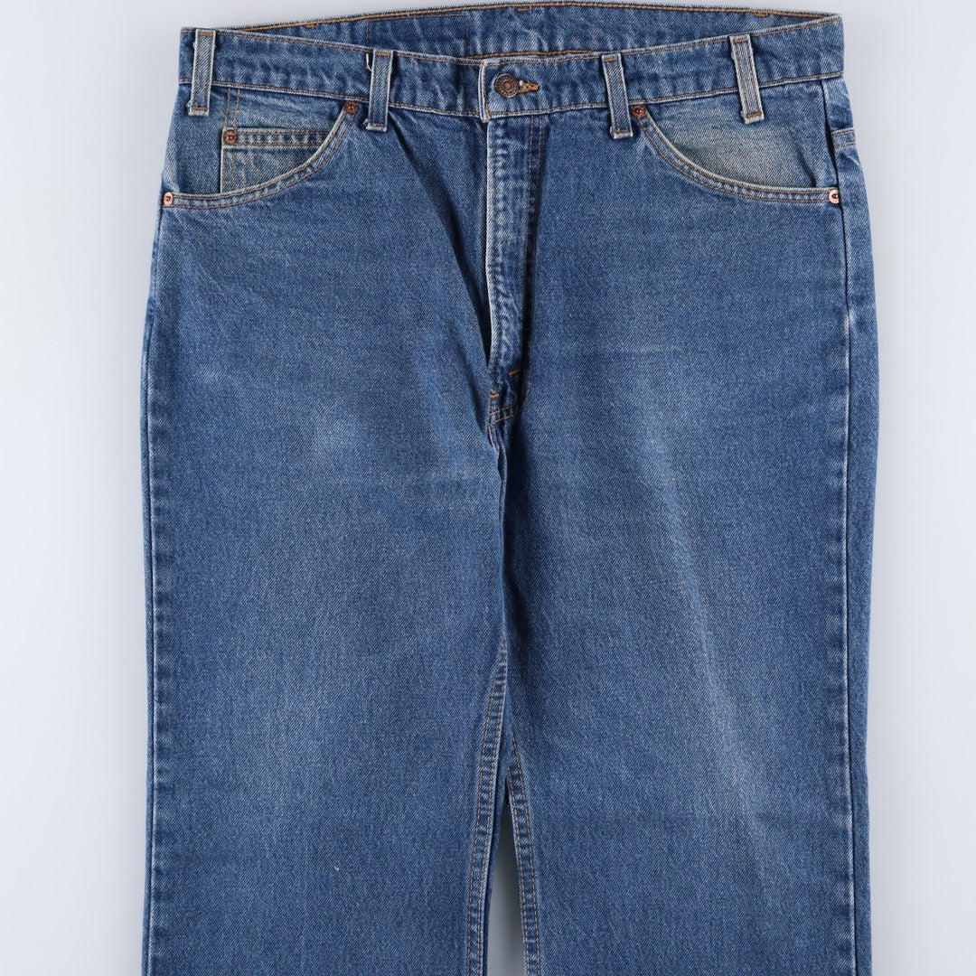 1990'S Levi's 40517-0215 Orange Tab Bootcut Denim Pants, Made in USA, Men's Size W36 (approx.), Vintage cotton blue type Vintage Second Hand