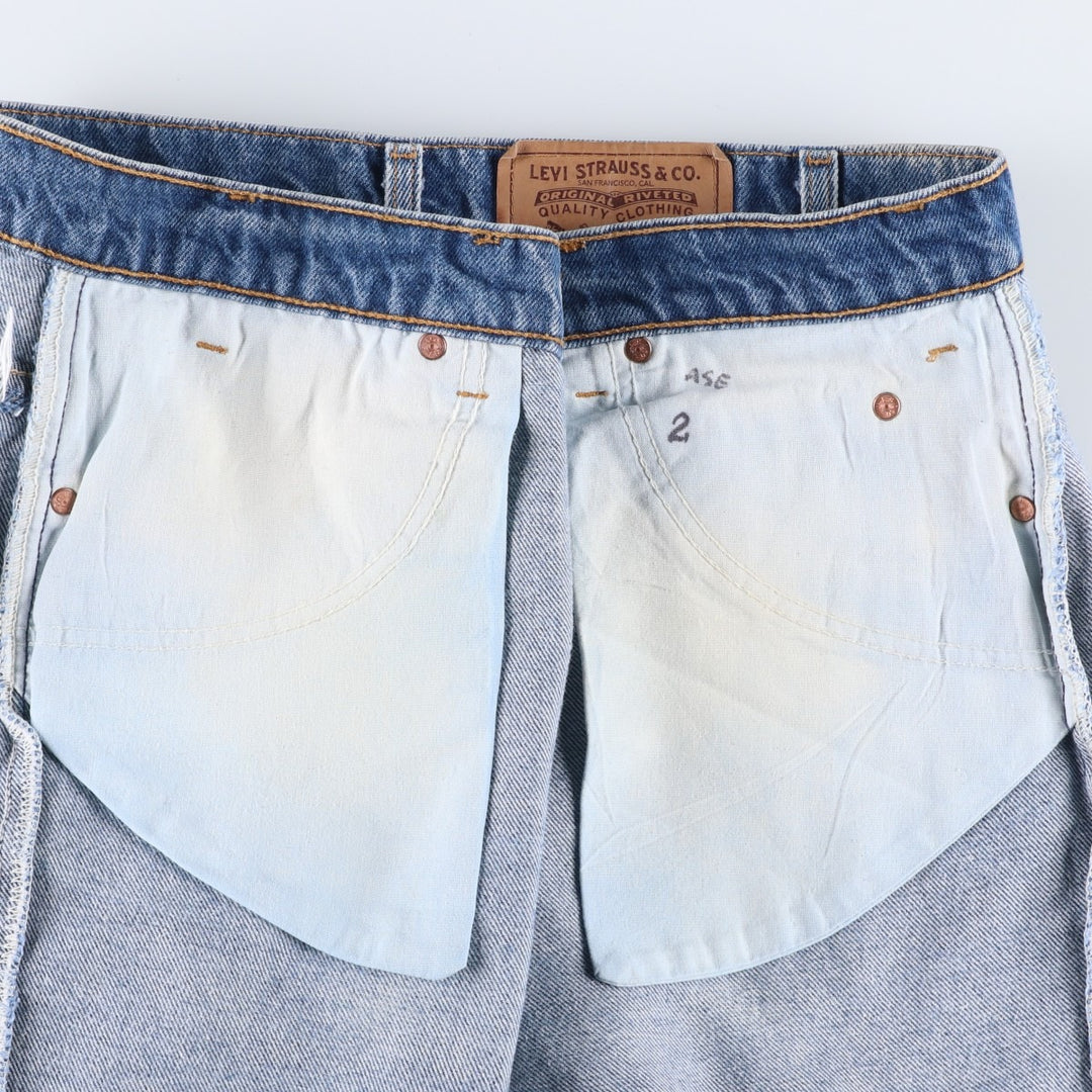 1990'S Levi's 40517-0215 Orange Tab Bootcut Denim Pants, Made in USA, Men's Size W36 (approx.), Vintage cotton blue type Vintage Second Hand