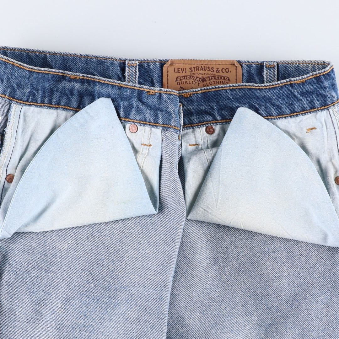 1990'S Levi's 40517-0215 Orange Tab Bootcut Denim Pants, Made in USA, Men's Size W36 (approx.), Vintage cotton blue type Vintage Second Hand