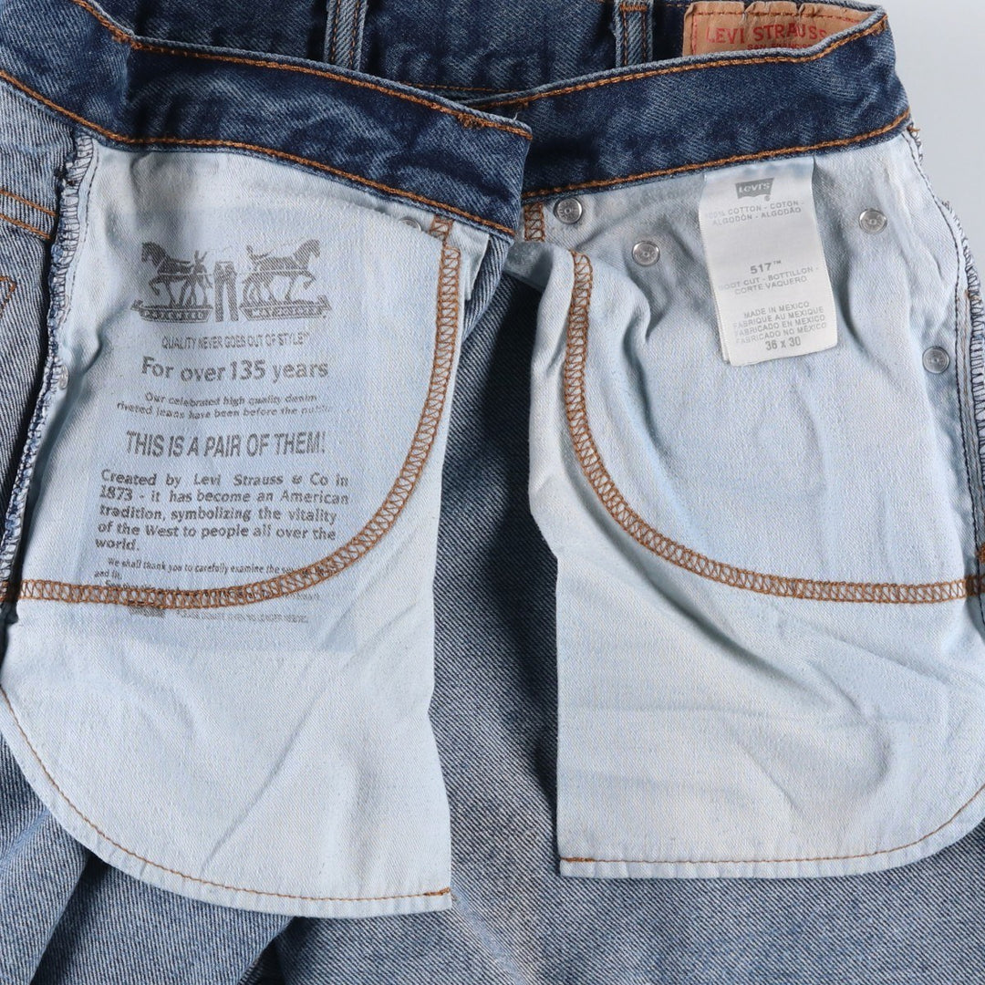 Levi's 517 Bootcut Denim Pants, Men's Size 37 cotton blue type Vintage Second Hand