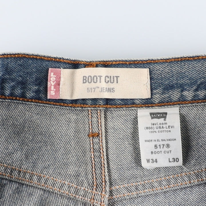 Levi's 517 BOOT CUT Bootcut denim pants for men, size w33 cotton blue type Vintage Second Hand