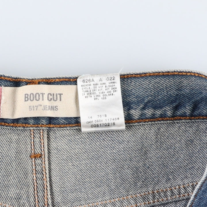 Levi's 517 BOOT CUT Bootcut denim pants for men, size w33 cotton blue type Vintage Second Hand