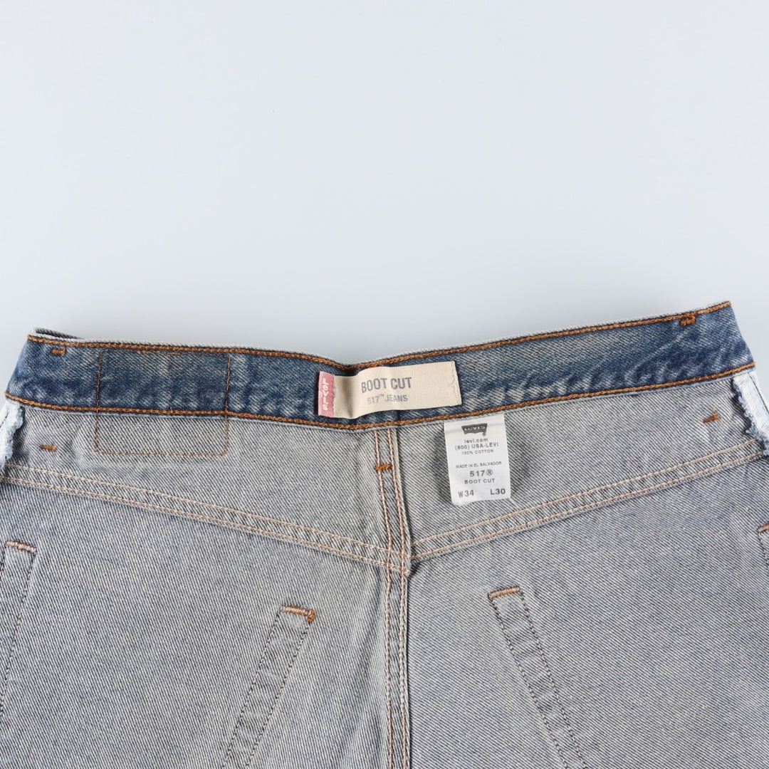 Levi's 517 BOOT CUT Bootcut denim pants for men, size w33 cotton blue type Vintage Second Hand