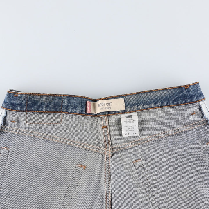 Levi's 517 BOOT CUT Bootcut denim pants for men, size w33 cotton blue type Vintage Second Hand