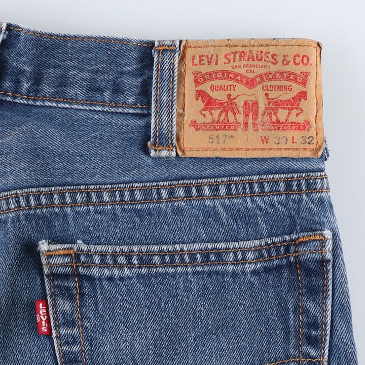 Levi's 517 Bootcut Denim Pants, Men's, Size W30 cotton blue type Vintage Second Hand