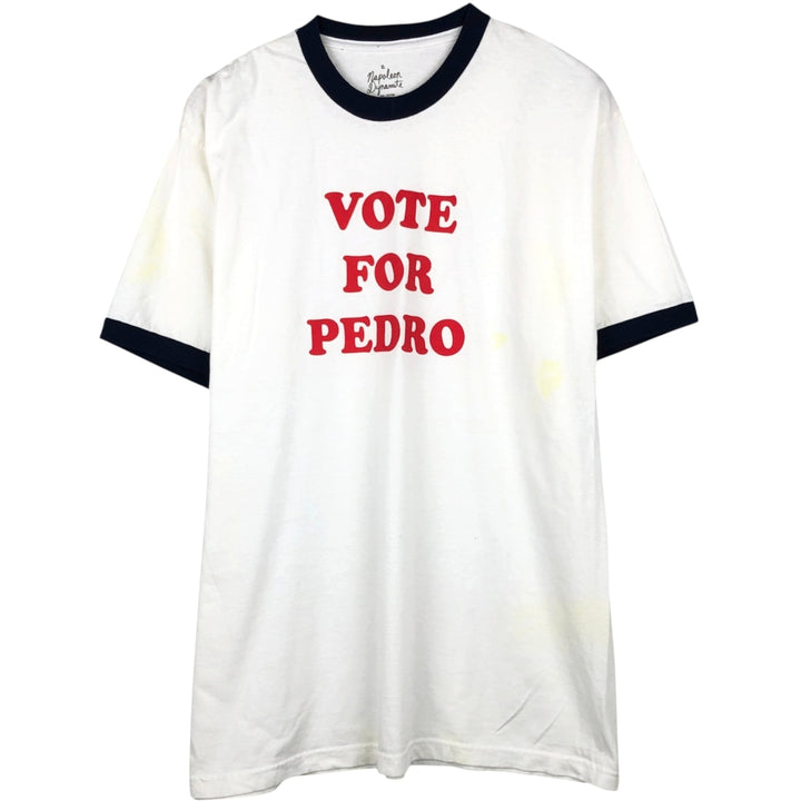 Napoleon Dynamite Print Ringer T-Shirt Movie T-Shirt Men's XL (approx.) cotton white type Vintage Second Hand