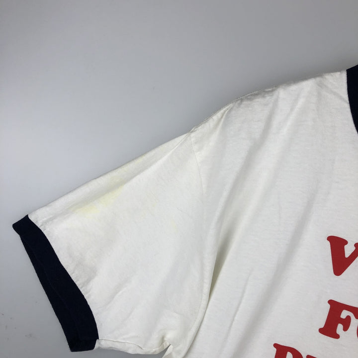 Napoleon Dynamite Print Ringer T-Shirt Movie T-Shirt Men's XL (approx.) cotton white type Vintage Second Hand