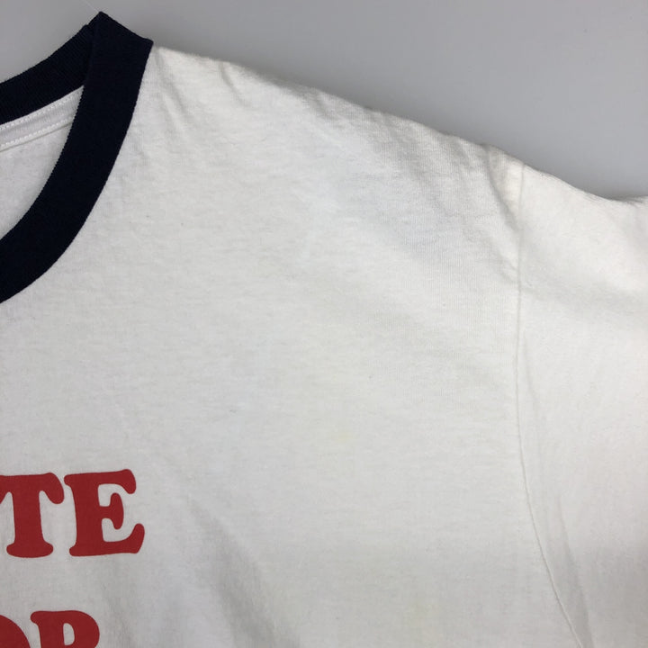 Napoleon Dynamite Print Ringer T-Shirt Movie T-Shirt Men's XL (approx.) cotton white type Vintage Second Hand