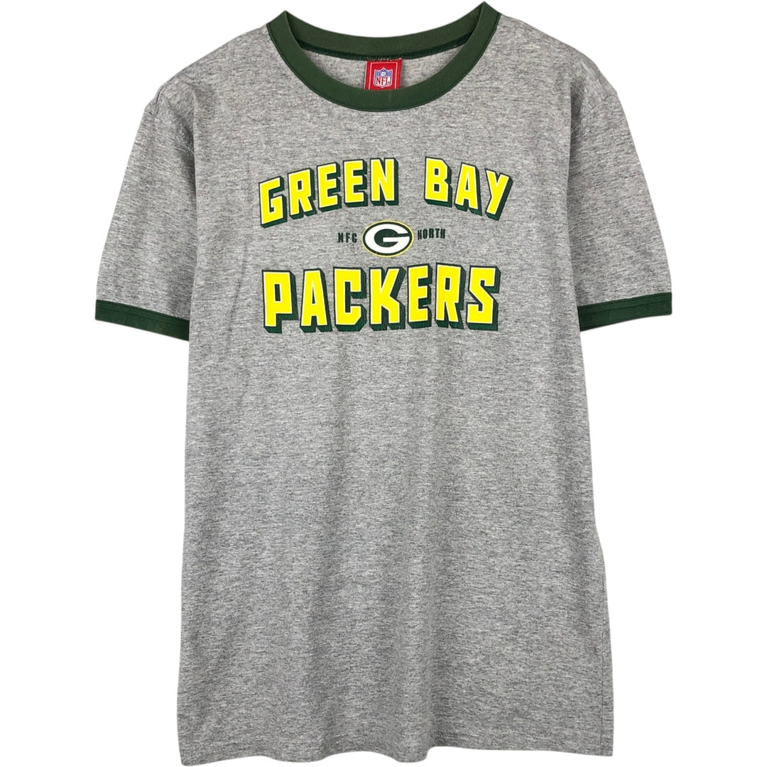 NFL Green Bay Packers Ringer T-Shirt, Men's Size XL (approx.) cotton gray type Vintage Second Hand