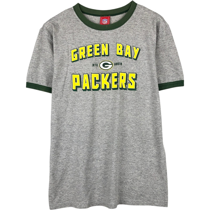 NFL Green Bay Packers Ringer T-Shirt, Men's Size XL (approx.) cotton gray type Vintage Second Hand