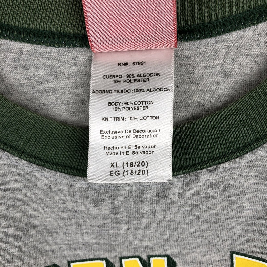 NFL Green Bay Packers Ringer T-Shirt, Men's Size XL (approx.) cotton gray type Vintage Second Hand
