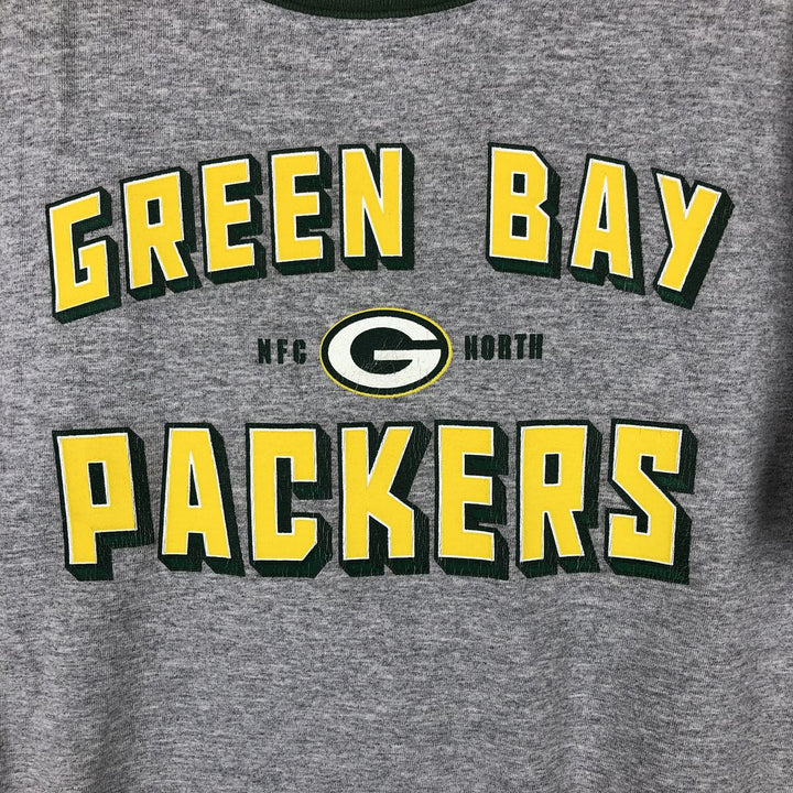 NFL Green Bay Packers Ringer T-Shirt, Men's Size XL (approx.) cotton gray type Vintage Second Hand