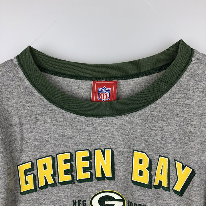 NFL Green Bay Packers Ringer T-Shirt, Men's Size XL (approx.) cotton gray type Vintage Second Hand