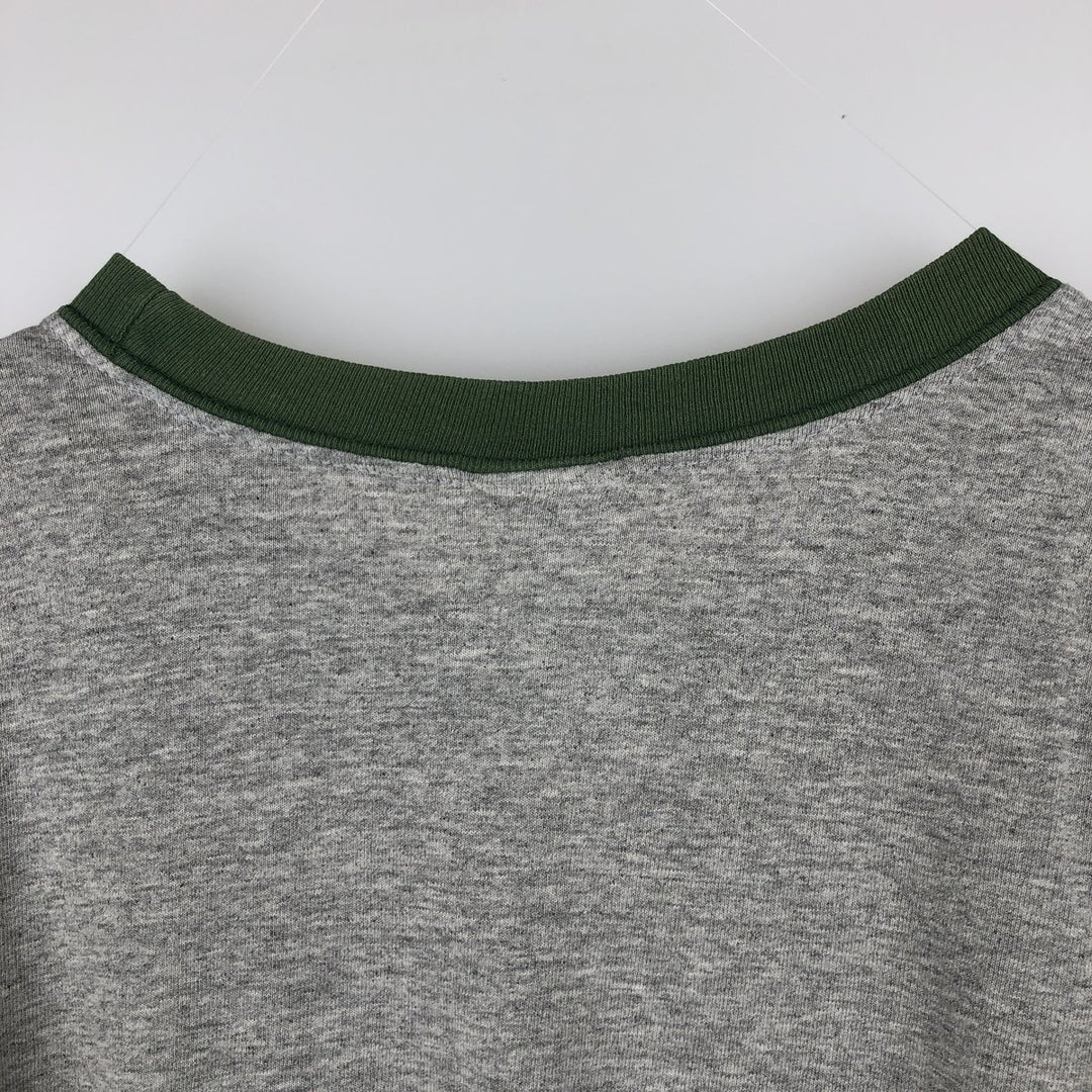 NFL Green Bay Packers Ringer T-Shirt, Men's Size XL (approx.) cotton gray type Vintage Second Hand