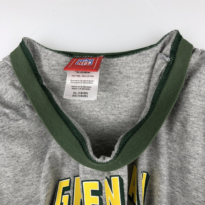 NFL Green Bay Packers Ringer T-Shirt, Men's Size XL (approx.) cotton gray type Vintage Second Hand