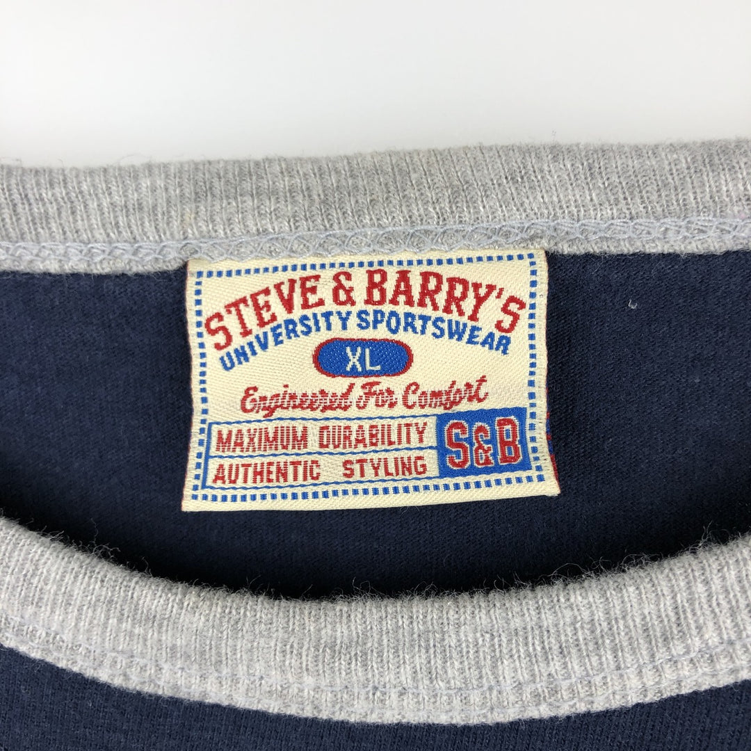 Steve and Barry's Ringer T-Shirt, Men's Size XL cotton navy blue type Vintage Second Hand