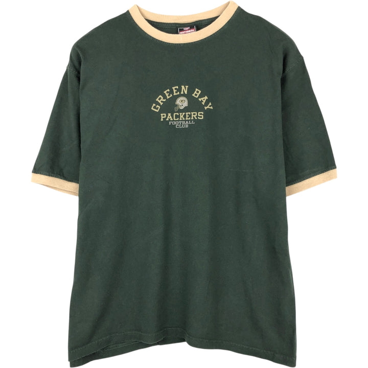 NFL Green Bay Packers Ringer T-Shirt, Made in USA, Men's Size M (approx.), Vintage cotton green type Vintage Second Hand