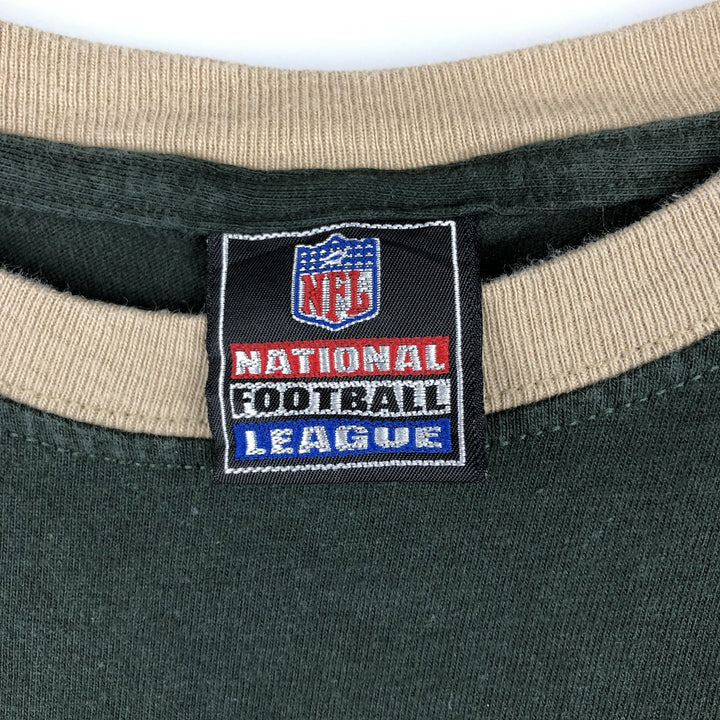 NFL Green Bay Packers Ringer T-Shirt, Made in USA, Men's Size M (approx.), Vintage cotton green type Vintage Second Hand