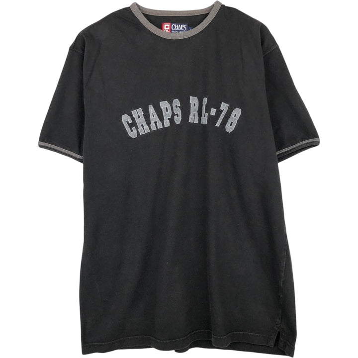Ralph Lauren CHAPS Ringer T-shirt, Men's Size L (approx.) cotton black type Vintage Second Hand