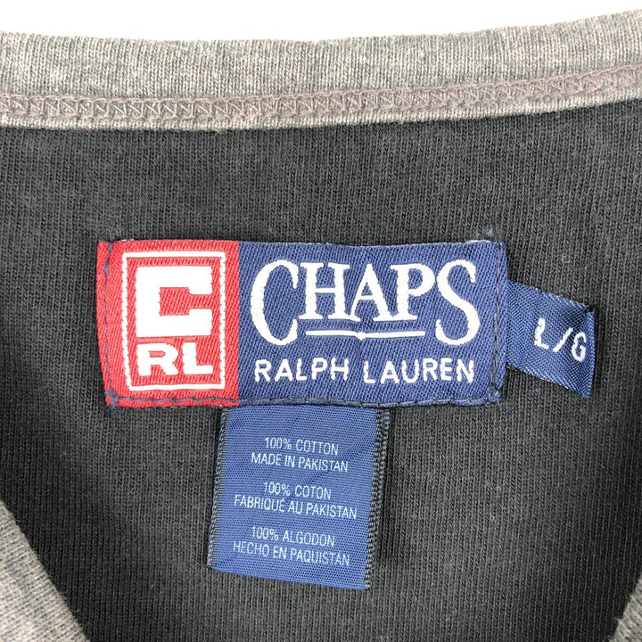 Ralph Lauren CHAPS Ringer T-shirt, Men's Size L (approx.) cotton black type Vintage Second Hand