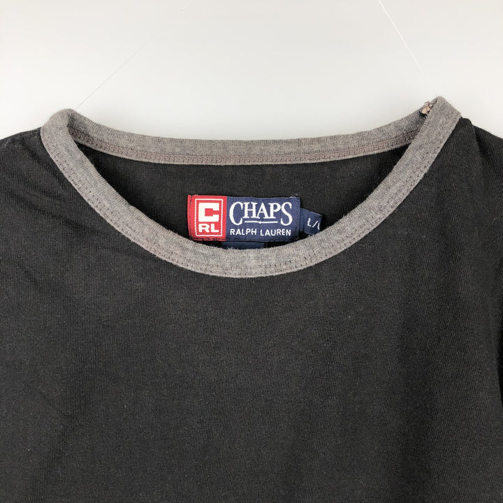 Ralph Lauren CHAPS Ringer T-shirt, Men's Size L (approx.) cotton black type Vintage Second Hand