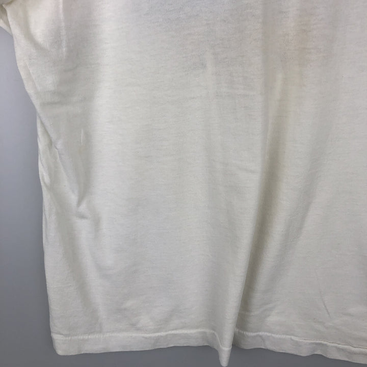 90'S Screen Stars Ringer T-Shirt, Made in USA, Men's XL equivalent, Vintage cotton white type Vintage Second Hand
