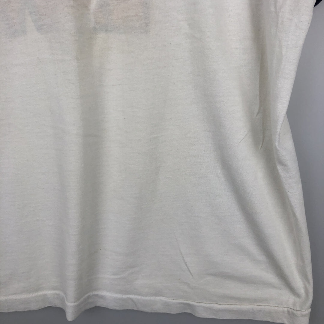 90'S Screen Stars Ringer T-Shirt, Made in USA, Men's XL equivalent, Vintage cotton white type Vintage Second Hand