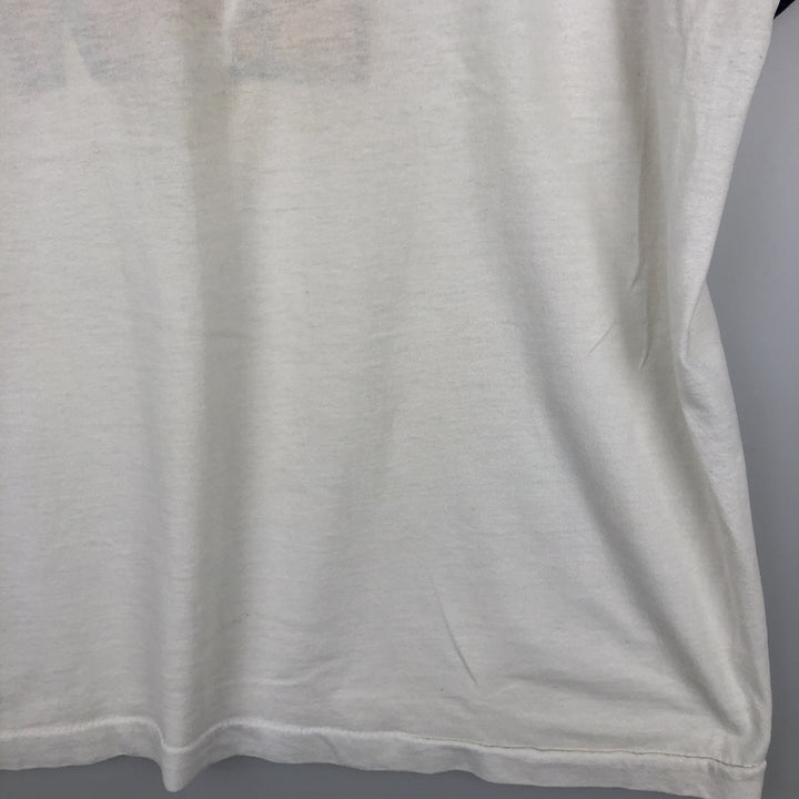 90'S Screen Stars Ringer T-Shirt, Made in USA, Men's XL equivalent, Vintage cotton white type Vintage Second Hand