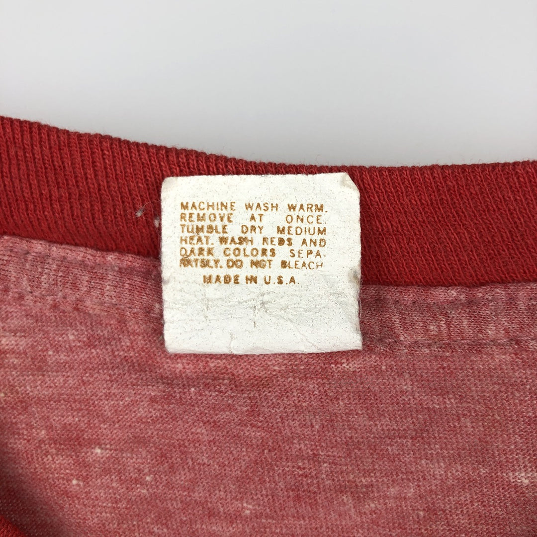 70s-80'S Mayo Spruce Ringer T-Shirt, Made in USA, Men's Size M (Equivalent), Vintage cotton red type Vintage Second Hand