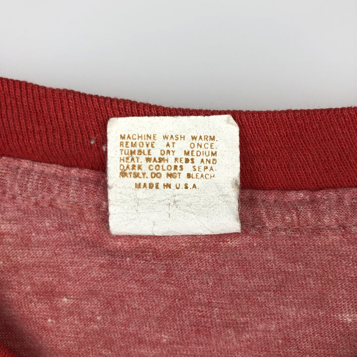 70s-80'S Mayo Spruce Ringer T-Shirt, Made in USA, Men's Size M (Equivalent), Vintage cotton red type Vintage Second Hand