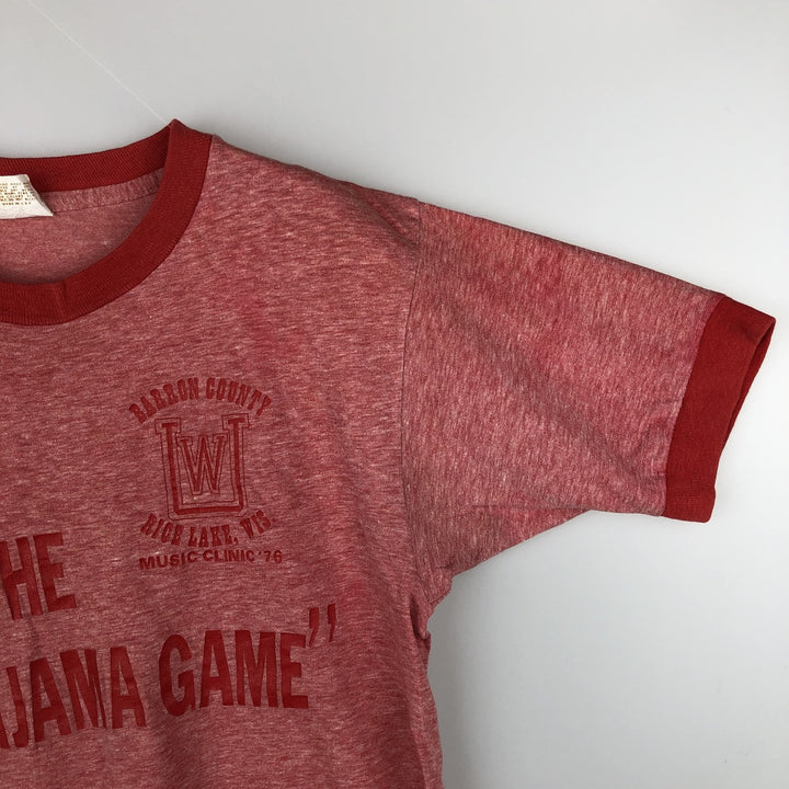 70s-80'S Mayo Spruce Ringer T-Shirt, Made in USA, Men's Size M (Equivalent), Vintage cotton red type Vintage Second Hand