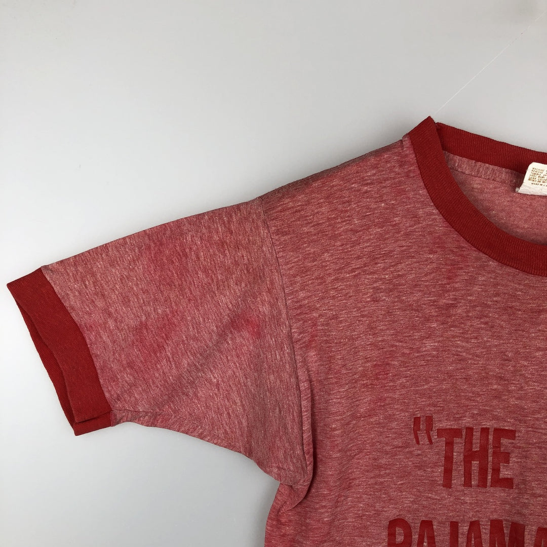 70s-80'S Mayo Spruce Ringer T-Shirt, Made in USA, Men's Size M (Equivalent), Vintage cotton red type Vintage Second Hand