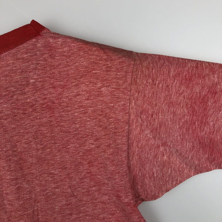 70s-80'S Mayo Spruce Ringer T-Shirt, Made in USA, Men's Size M (Equivalent), Vintage cotton red type Vintage Second Hand