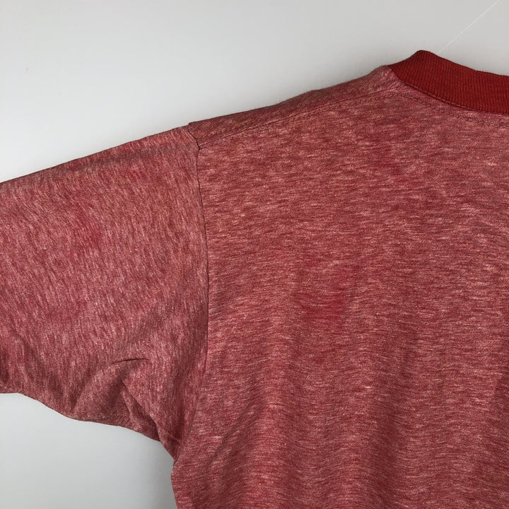 70s-80'S Mayo Spruce Ringer T-Shirt, Made in USA, Men's Size M (Equivalent), Vintage cotton red type Vintage Second Hand