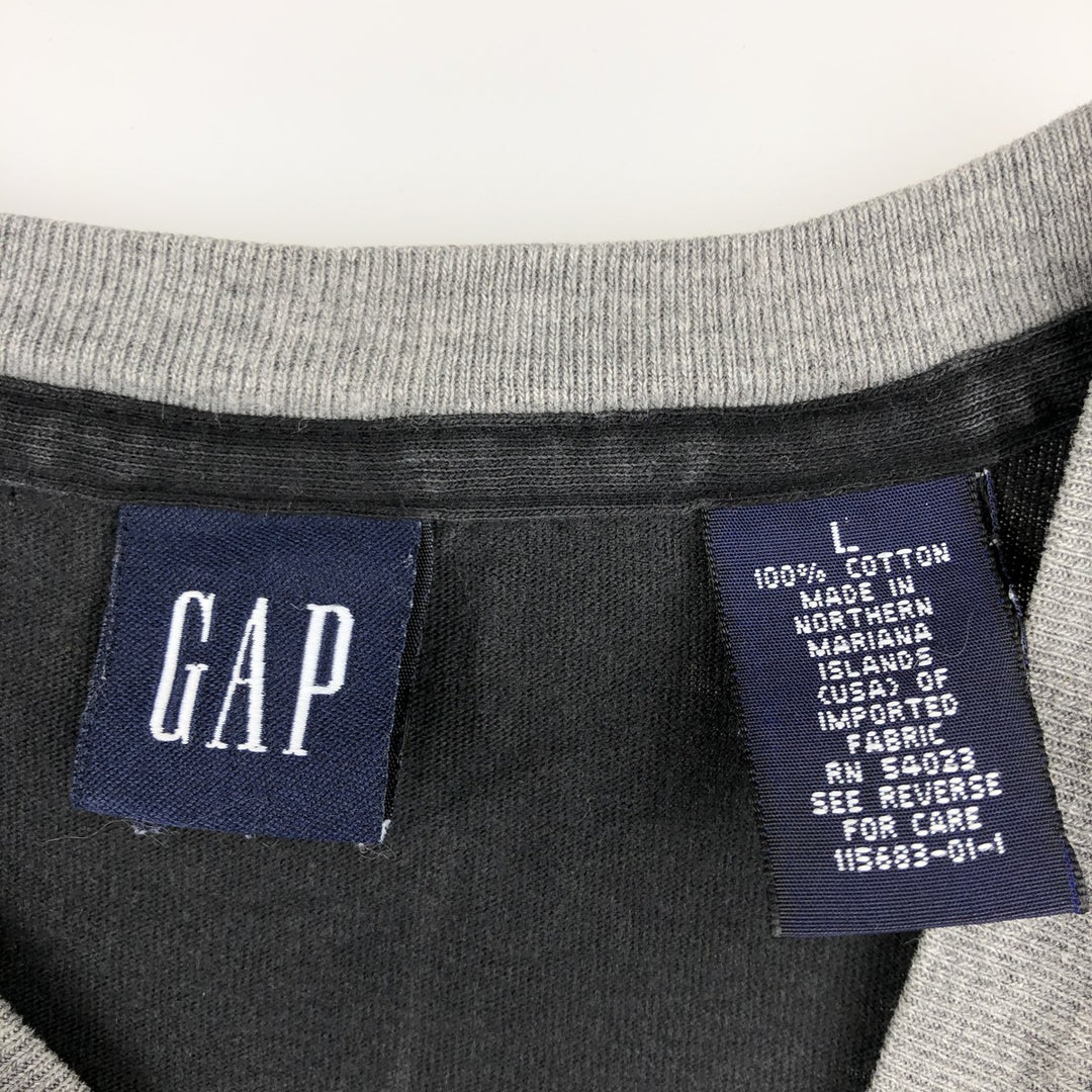 GAP Old Gap Ringer T-shirt, Men's Size L (approx.) cotton black type Vintage Second Hand