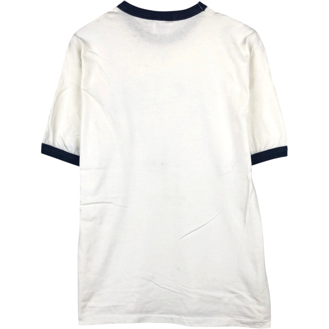 90'S EAGLE USA USNA Naval Academy Ringer T-Shirt, Made in USA, Men's Size L (Equivalent), Vintage cotton white type Vintage Second Hand