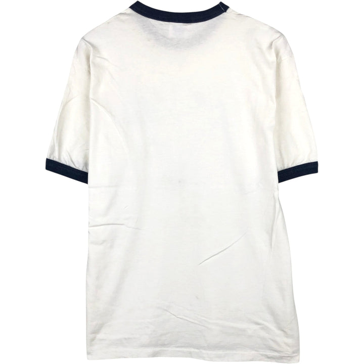 90'S EAGLE USA USNA Naval Academy Ringer T-Shirt, Made in USA, Men's Size L (Equivalent), Vintage cotton white type Vintage Second Hand