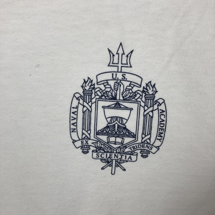 90'S EAGLE USA USNA Naval Academy Ringer T-Shirt, Made in USA, Men's Size L (Equivalent), Vintage cotton white type Vintage Second Hand