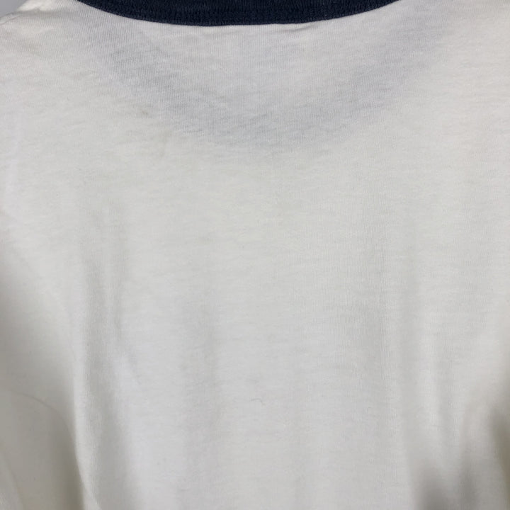 90'S EAGLE USA USNA Naval Academy Ringer T-Shirt, Made in USA, Men's Size L (Equivalent), Vintage cotton white type Vintage Second Hand