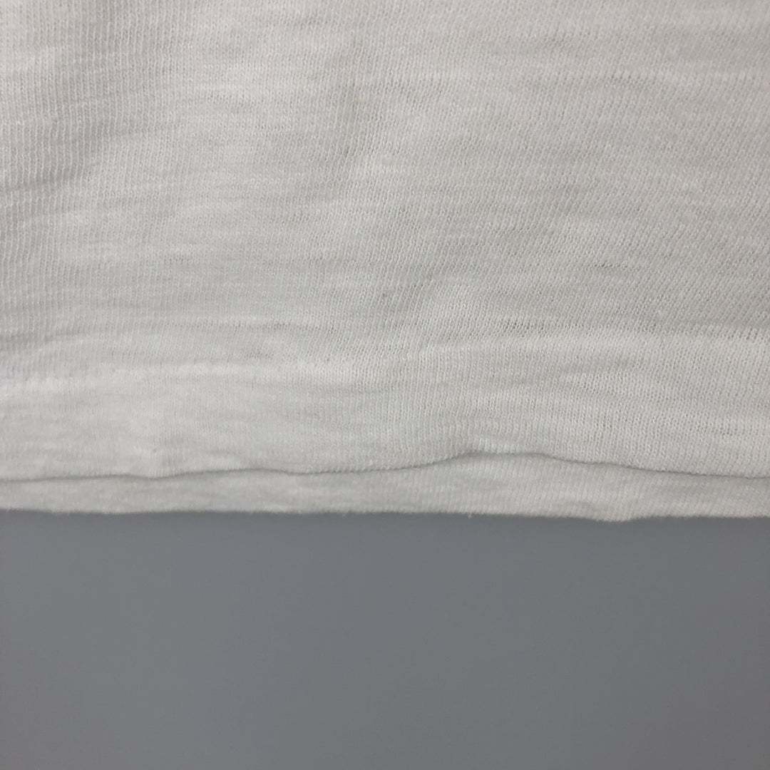 90'S WNAP Stereo 93 Ringer T-Shirt, Made in USA, Men's Size L (Equivalent), Vintage cotton white type Vintage Second Hand