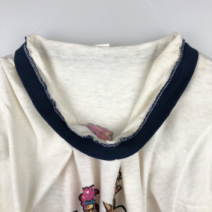 90'S WNAP Stereo 93 Ringer T-Shirt, Made in USA, Men's Size L (Equivalent), Vintage cotton white type Vintage Second Hand