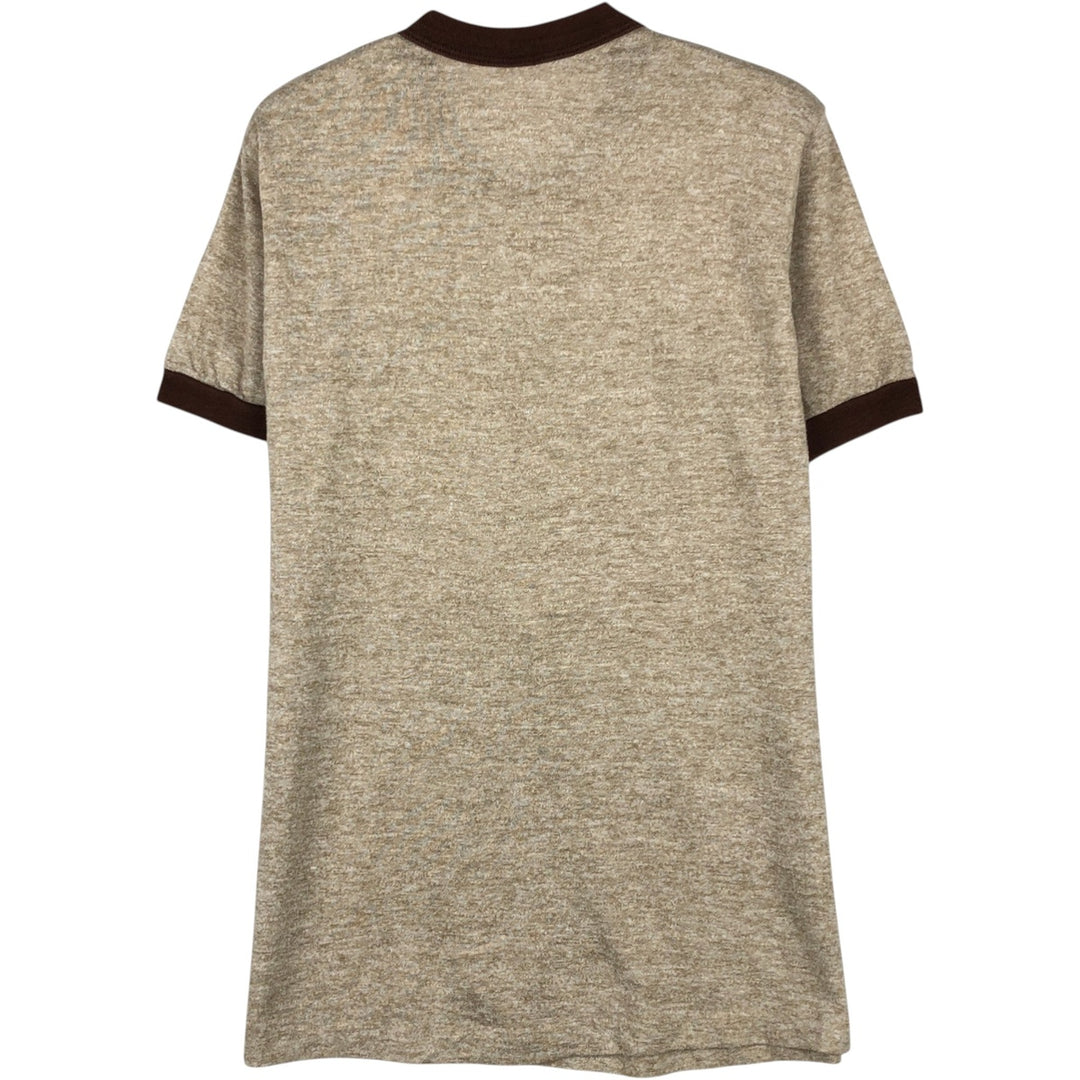 80s-90'S MJ Soffe Company Ringer T-shirt, Made in USA, Men's Size M (approx.), Vintage polyester brown type Vintage Second Hand