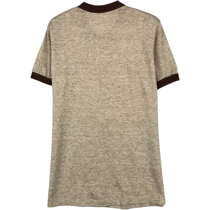 80s-90'S MJ Soffe Company Ringer T-shirt, Made in USA, Men's Size M (approx.), Vintage polyester brown type Vintage Second Hand