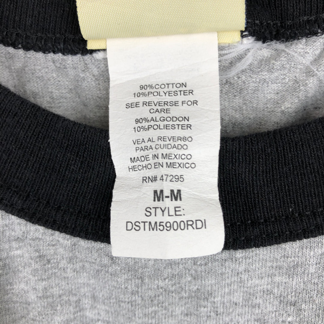 90'S Disney Mickey Mouse Ringer T-shirt, Character Print T-shirt, Men's Size M (approx.), Vintage cotton gray type Vintage Second Hand