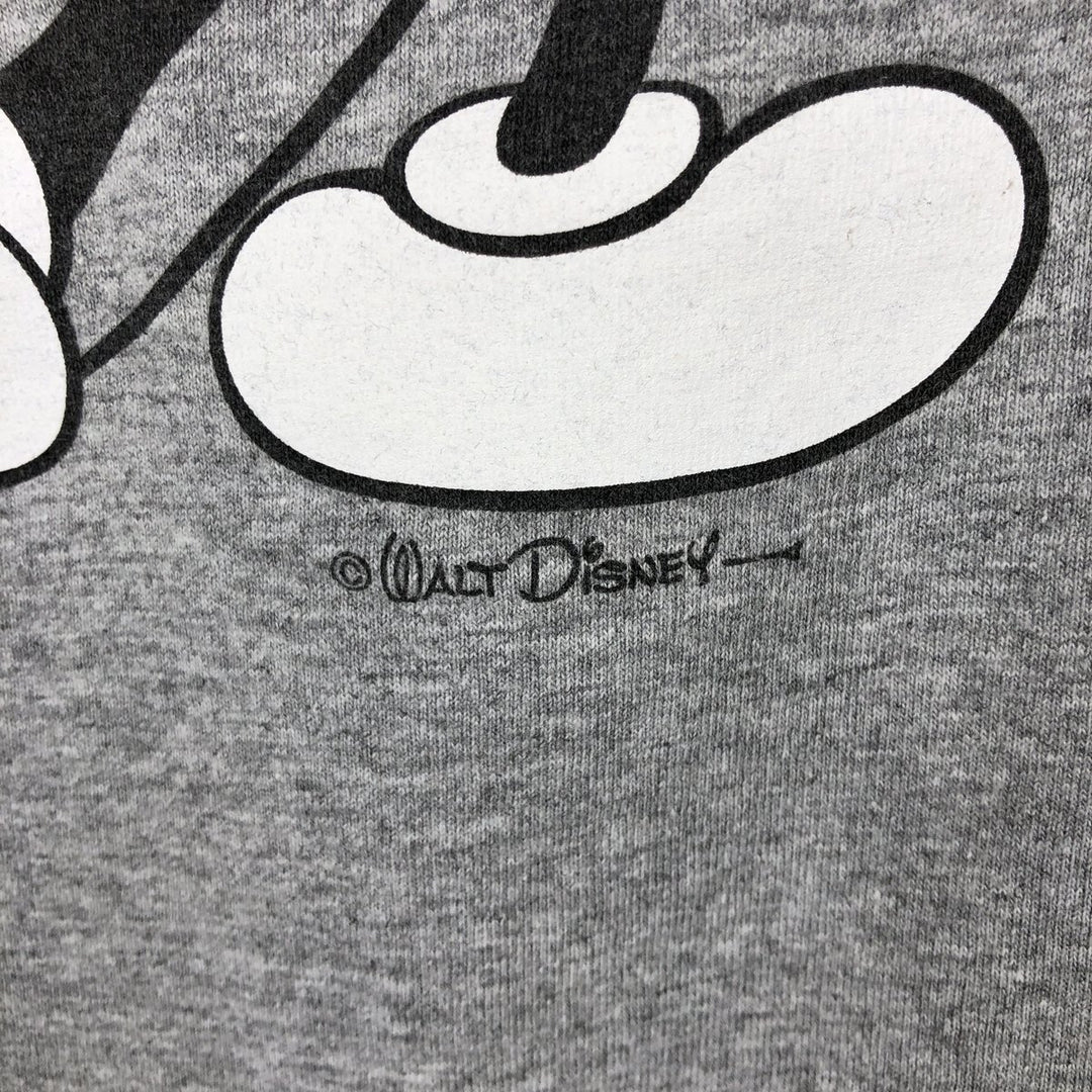 90'S Disney Mickey Mouse Ringer T-shirt, Character Print T-shirt, Men's Size M (approx.), Vintage cotton gray type Vintage Second Hand