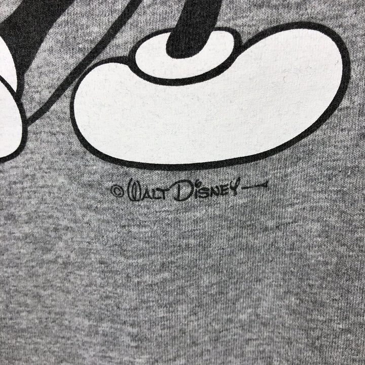 90'S Disney Mickey Mouse Ringer T-shirt, Character Print T-shirt, Men's Size M (approx.), Vintage cotton gray type Vintage Second Hand