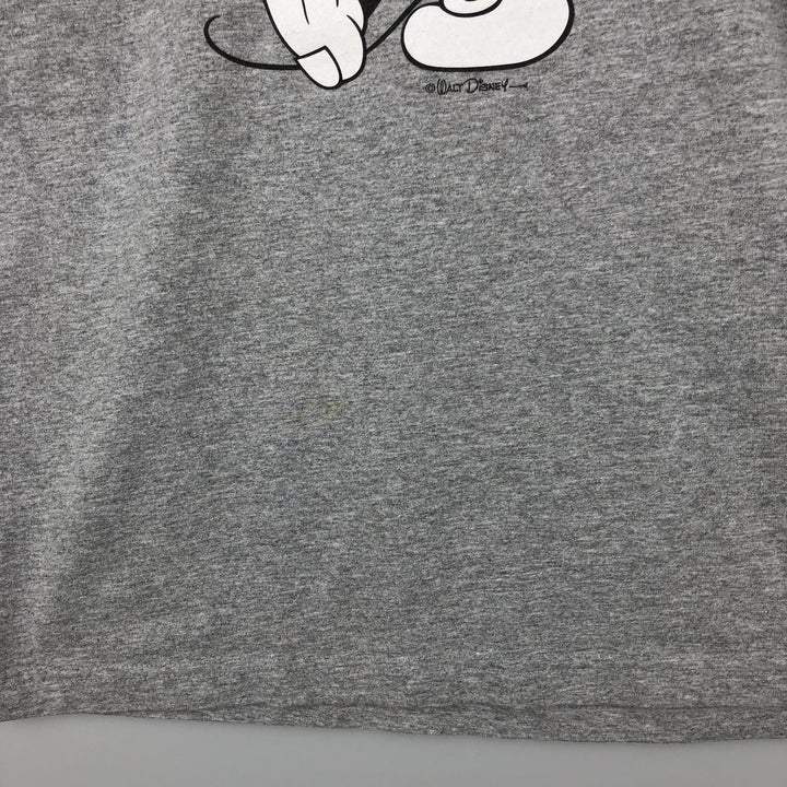 90'S Disney Mickey Mouse Ringer T-shirt, Character Print T-shirt, Men's Size M (approx.), Vintage cotton gray type Vintage Second Hand