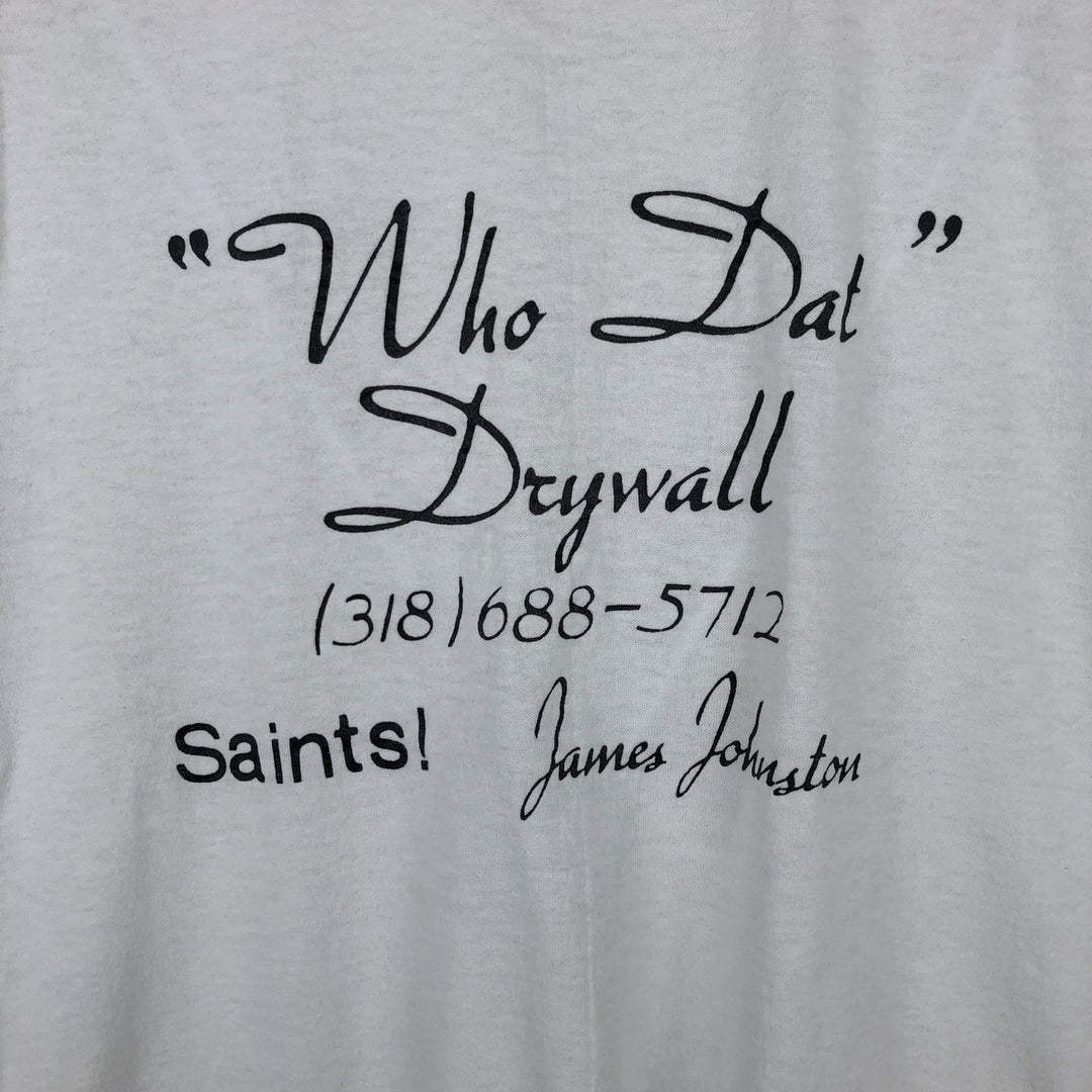 80'S STEDMAN Advertising Ringer T-Shirt, Made in USA, Men's XL equivalent, Vintage polyester white type Vintage Second Hand
